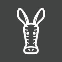 Zebra Face Line Inverted Icon vector