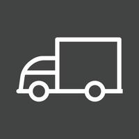 Heavy Truck Line Inverted Icon vector
