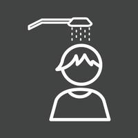 In the Shower Line Inverted Icon vector