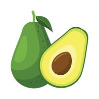 Ilustración de vector de imágenes prediseñadas de diseño plano de aguacate aislado en un fondo blanco