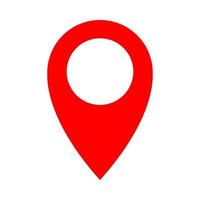 Red map pin icon. Location pin symbol. Flat Vector illustration