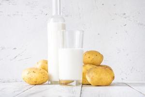 Bottle of potato milk photo