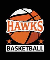 Hawks Basketball Vector T-Shirt Design Template