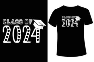 Class of 2024 t-shirt design template vector