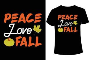 Peace love fall t-shirt design template vector