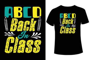 Back In class t-shirt design template vector