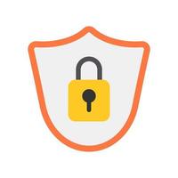 The symbol of the castle on the shield. Information security emblem. vector