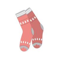 Pair of socks isolated on white background. Simple flat style. vector