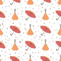 autumn seamless pattern with umbrellas.Cute flat illustration of autumn pattern for decor and design vector