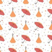 autumn seamless pattern with umbrellas.Cute flat illustration of autumn pattern for decor and design vector