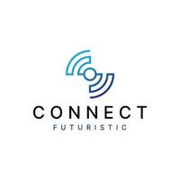 modern connect signal technology logo design vector