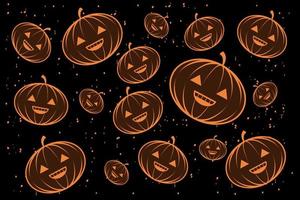 Abstract pattern for halloween, decor. Creative vector background with pumpkin, scary face.