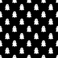 Seamless pattern with ghost. Halloween background. Vector illustration.