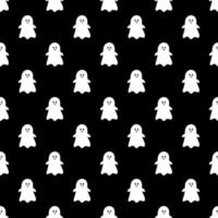 Seamless pattern with ghost. Halloween background. Vector illustration.