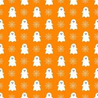 Seamless pattern with ghost. Halloween background. Vector illustration.