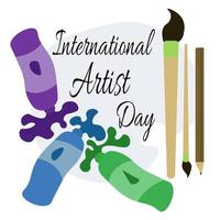 International Artist Day, idea for banner, poster, flyer or postcard vector