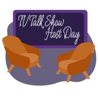 TV Talk Show Host Day, idea for poster, banner, flyer or postcard vector