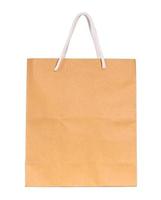 Brown paper bag isolated on white with clipping path photo