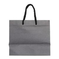 Gray paper bag isolated on white with clipping path photo