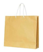 Brown paper bag isolated on white with clipping path photo