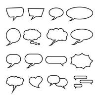 Bubble speech set of 16, related to chat app, communication or conversation vector