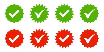 Checkmark approval icon set, design element suitable for websites, print design or app