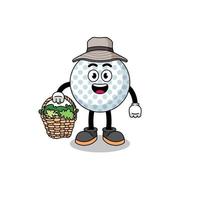 Character Illustration of golf ball as a herbalist vector
