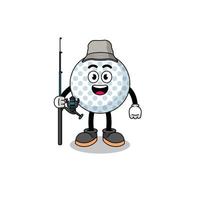 Mascot Illustration of golf ball fisherman vector