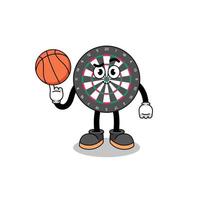 ilustración de tablero de dardos como jugador de baloncesto vector