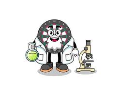 Mascot of dart board as a scientist vector