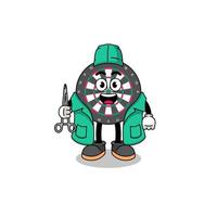 Illustration of dart board mascot as a surgeon vector