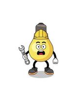 Character Illustration of light bulb with 404 error vector