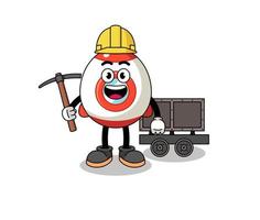 Mascot Illustration of rocket miner vector