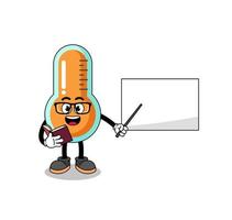 Mascot cartoon of thermometer teacher vector