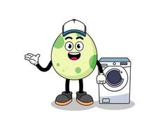 spotted egg illustration as a laundry man vector