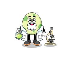 Mascot of spotted egg as a scientist vector