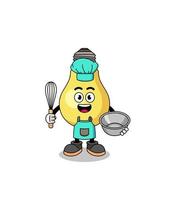 Illustration of light bulb as a bakery chef vector