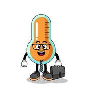 thermometer mascot as a businessman vector