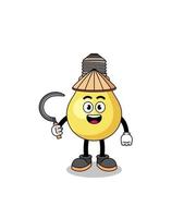 Illustration of light bulb as an asian farmer vector