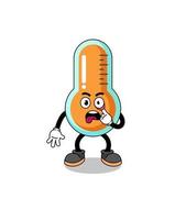 Character Illustration of thermometer with tongue sticking out vector