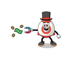 Character Illustration of rocket catching money with a magnet vector