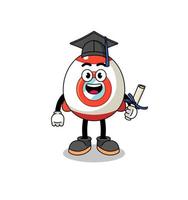 rocket mascot with graduation pose vector