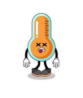 thermometer mascot illustration is dead vector