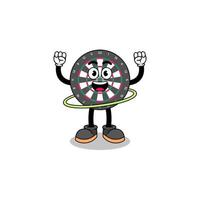 Character Illustration of dart board playing hula hoop vector