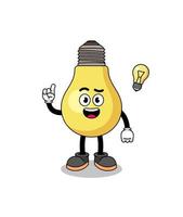 light bulb cartoon with get an idea pose vector