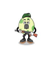 Character cartoon of spotted egg as a special force vector