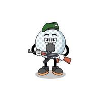 Character cartoon of golf ball as a special force vector