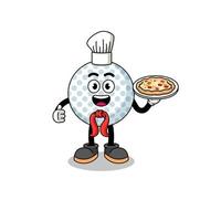 Illustration of golf ball as an italian chef vector