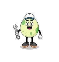 spotted egg illustration cartoon as a mechanic vector