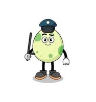 Cartoon Illustration of spotted egg police vector